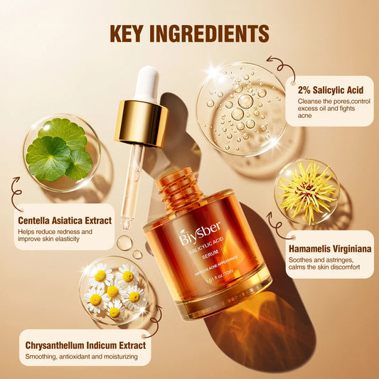 Salicylic Acid 2% Serum Solution for Face: Gently Exfoliating Facial Serum for Acne,Blackhead & Open Pores & Reduces Excess Oil