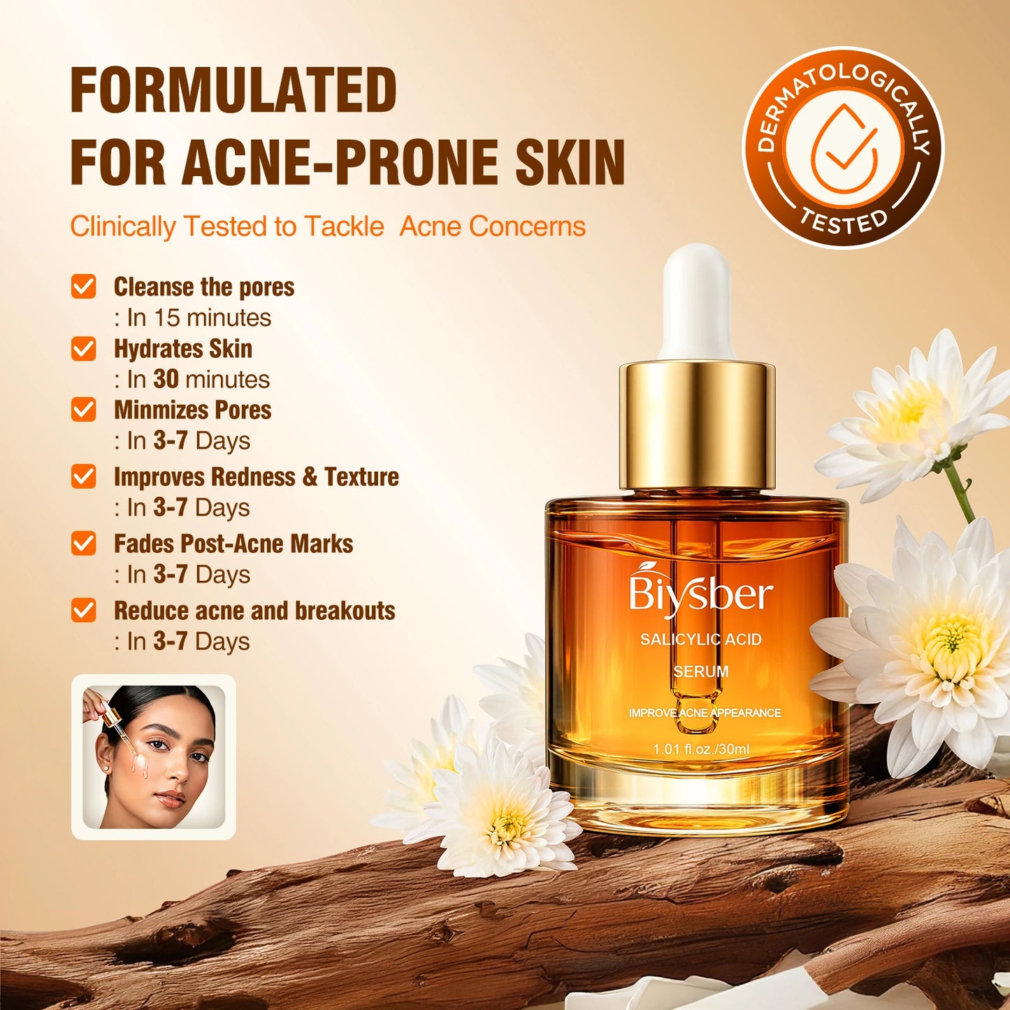 Salicylic Acid 2% Serum Solution for Face: Gently Exfoliating Facial Serum for Acne,Blackhead & Open Pores & Reduces Excess Oil